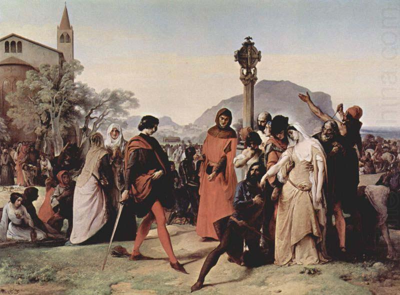 Francesco Hayez Sicilian Vespers, Scene 3 china oil painting image